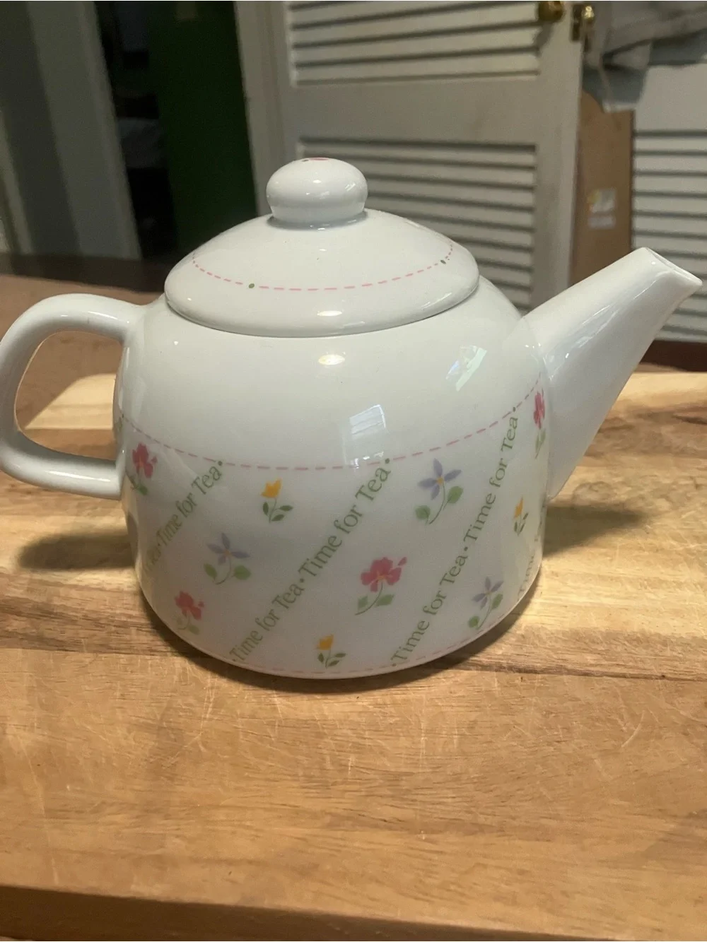 Vintage 1980’s Papel “ Time for Tea “ Ceramic Teapot